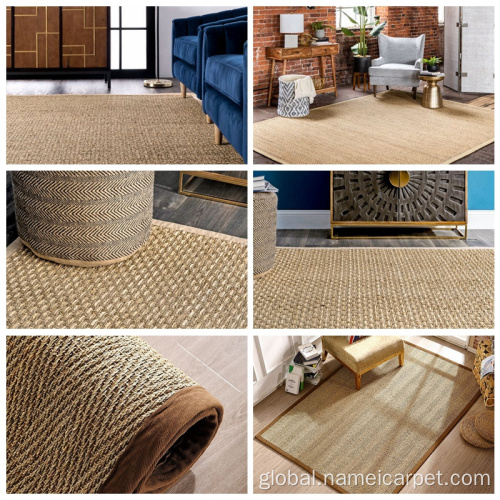 Seagrass Squares Rug Natural fiber tatami seagrass straw mat Manufactory